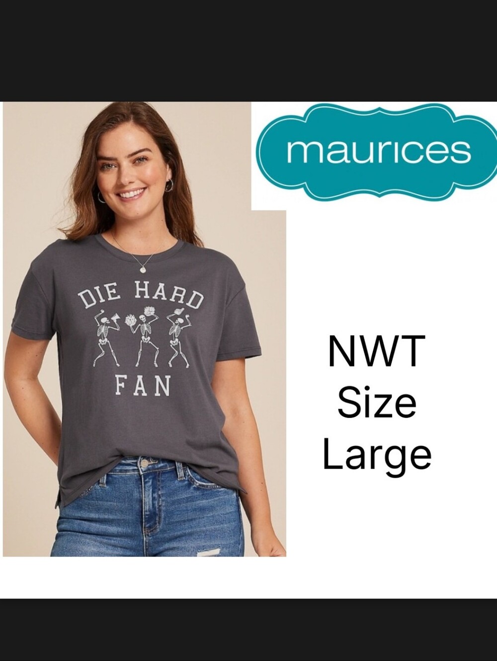 NWT Die Hard Fan Oversized Fit Graphic Tee Size Large Halloween